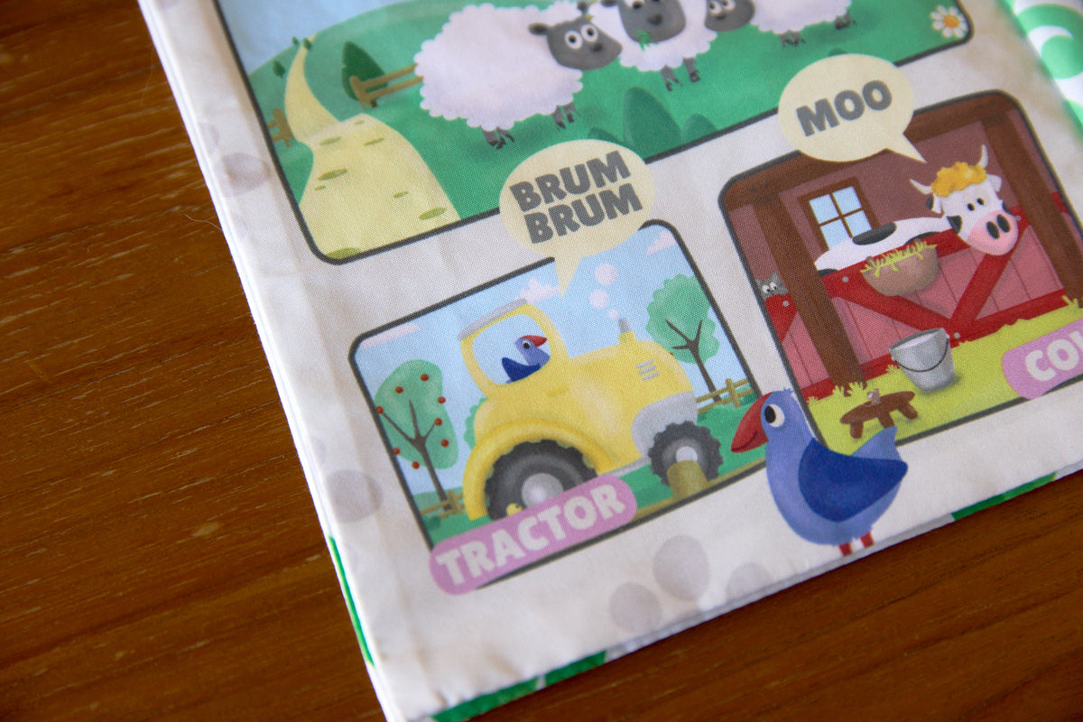 Pūkeko Press opened to colourful Aotearoa-inspired illustrated pages